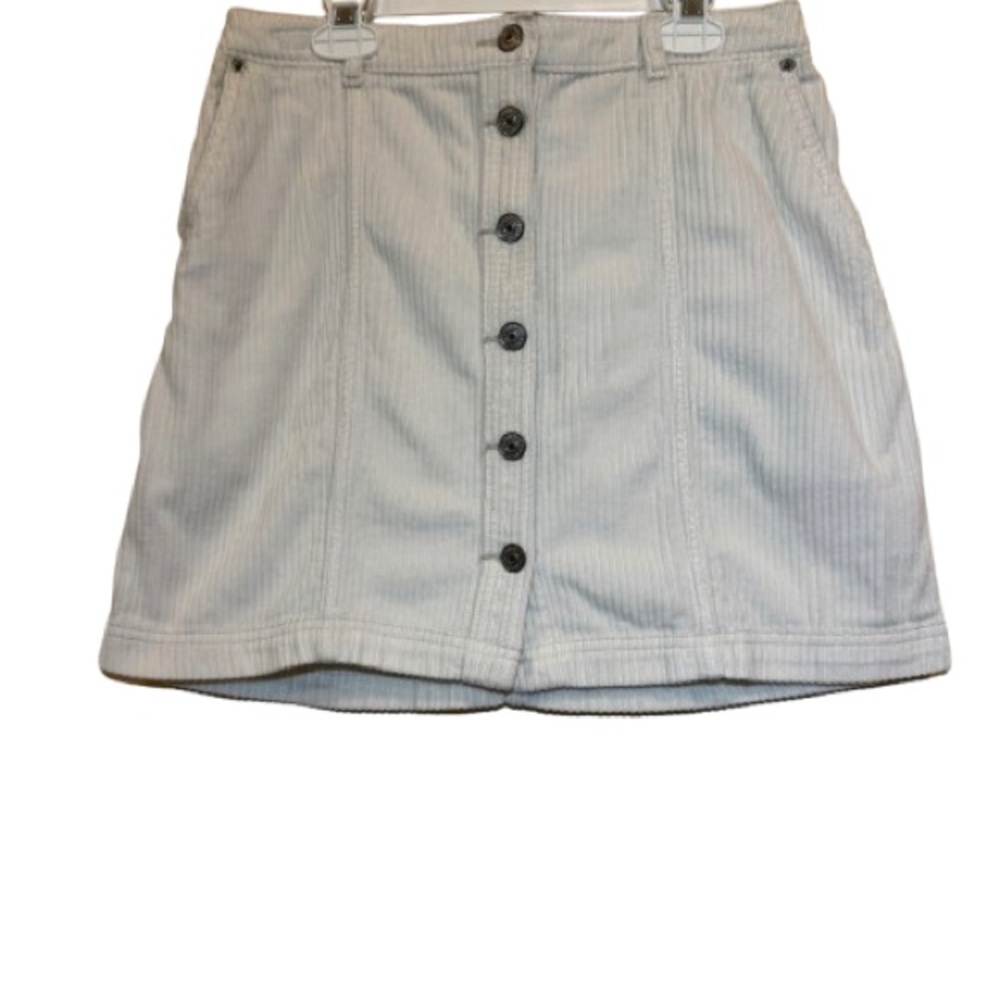Abercrombie & Fitch White Button-Front Mini Skirt